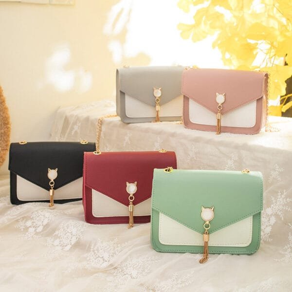 Lovely Women Messenger Chain One Shoulder Bag - Image 4