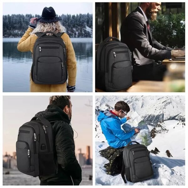 Men's Travel Camera Backpack Waterproof Large Capacity Ergonomic Design - Image 6