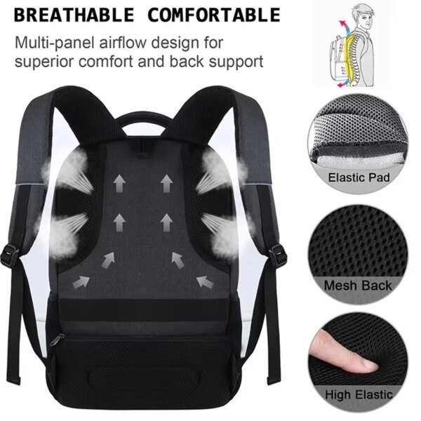 Men's Travel Camera Backpack Waterproof Large Capacity Ergonomic Design - Image 5