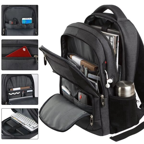 Men's Travel Camera Backpack Waterproof Large Capacity Ergonomic Design - Image 2