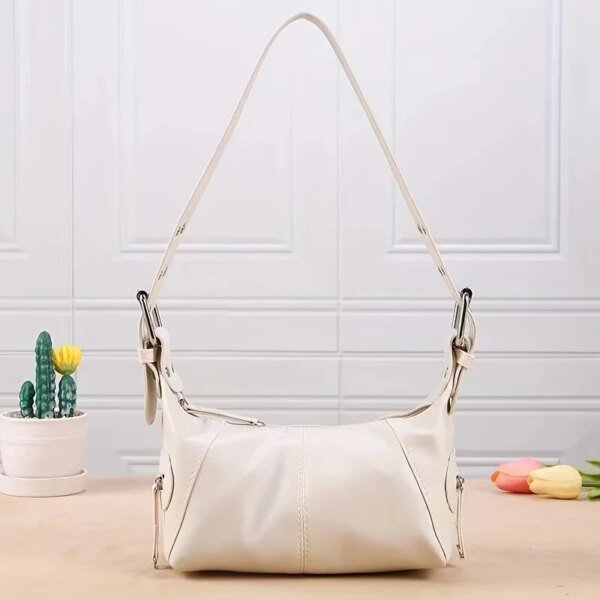 Women's Underarm Drag Bag Niche Leather Zipper Single Shoulder Handbag - Image 2