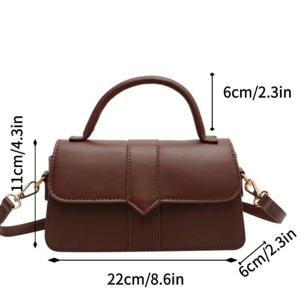 Women's PU Leather Shoulder Bag Vintage Square Crossbody Handbag - Image 2