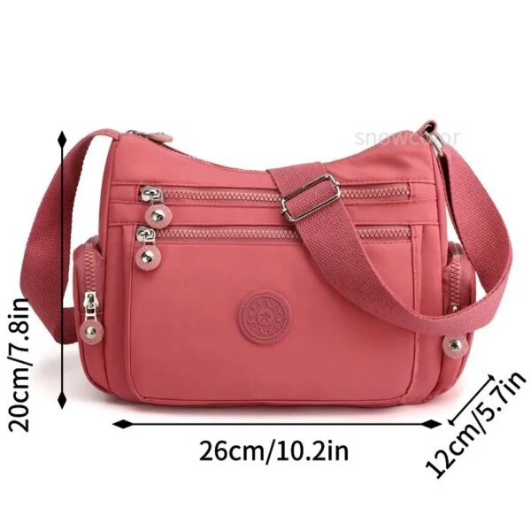 Women's Waterproof Nylon Messenger Bag Crossbody Shoulder Handbag - Image 6