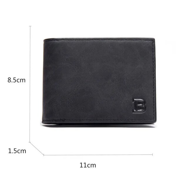 Men's Slim PU Leather Wallet Small Zipper Coin Amp Card Holder - Image 2