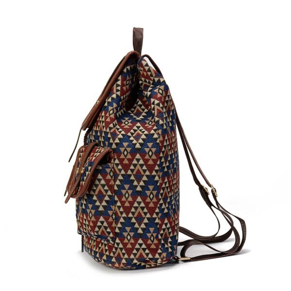 Women's Foral Printed Canvas Backpack - Image 2