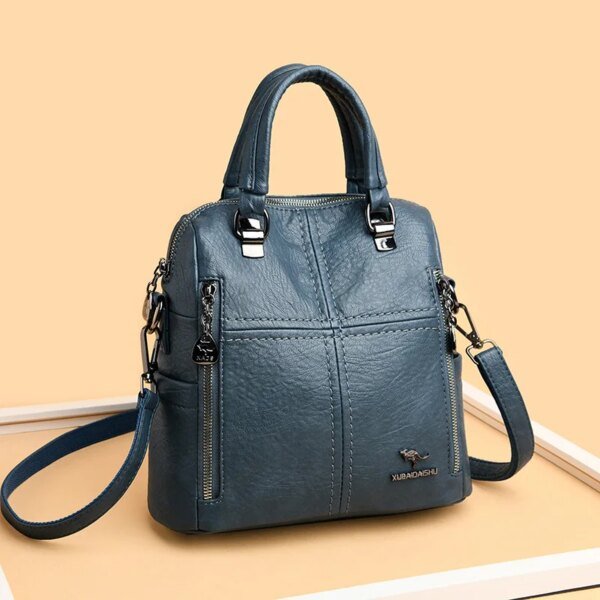 Women's Leather Backpack High-Quality Multifunction Travel School Bag - Image 5