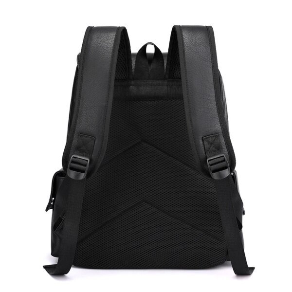 Men's PU Leather Laptop Backpack - Image 4