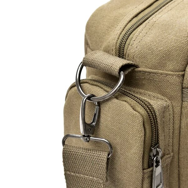 Men's Canvas Crossbody Bag Large Travel Shoulder Messenger Satchel - Image 4