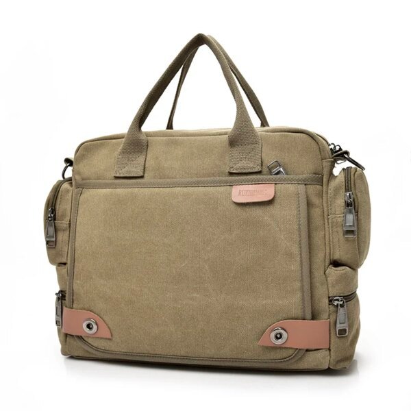 Men's Canvas Crossbody Bag Large Travel Shoulder Messenger Satchel - Image 2