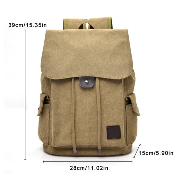 Men's High-Quality Canvas Backpack Large School Travel Rucksack - Image 2