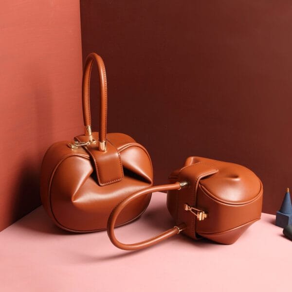 Leather handbags fashion dumplings handbag - Image 6