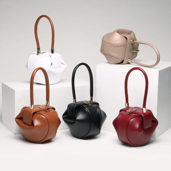 Leather handbags fashion dumplings handbag - Image 9