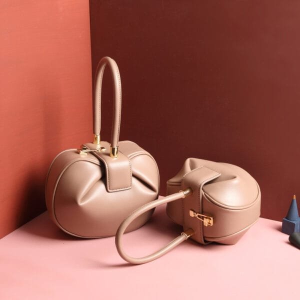 Leather handbags fashion dumplings handbag - Image 3