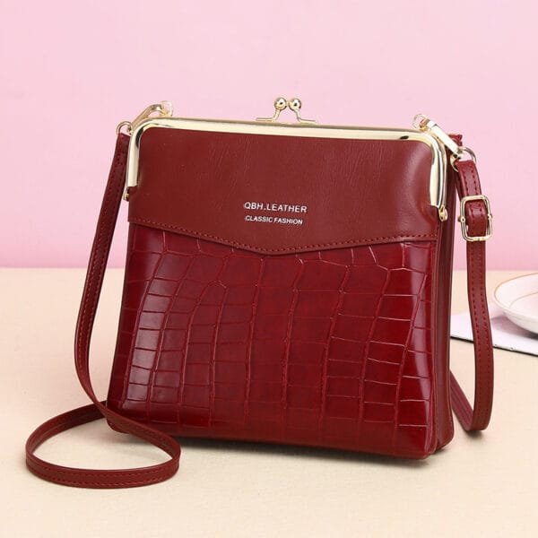 Lock Shoulder Bags Women Alligator Pattern Crossbody Phone Bag - Image 4