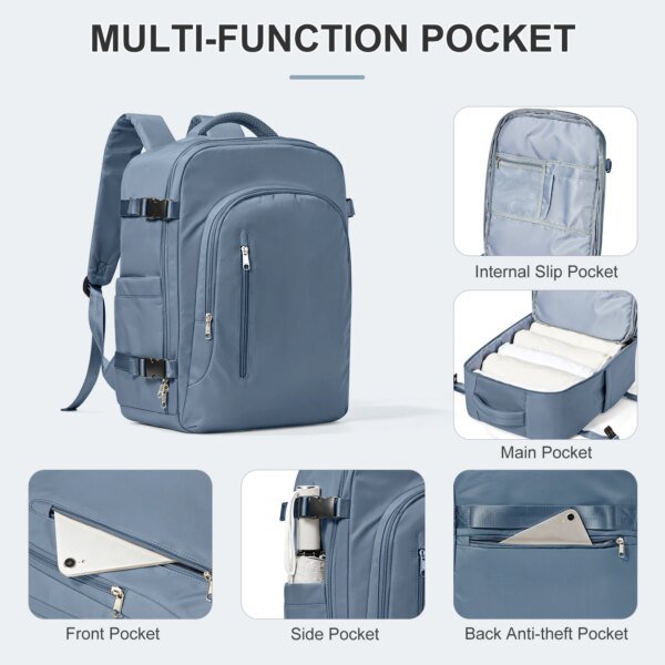 High Quality Women Men Laptop Travel Backpack Cabin Bag - Image 3