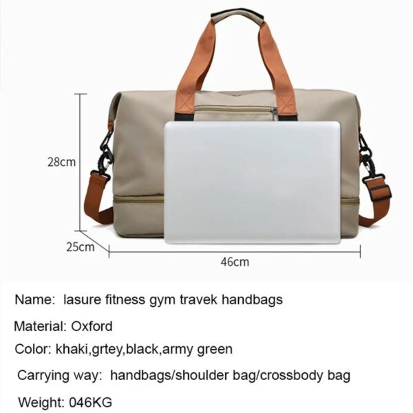 Travel Gym Weekender Bag Portable Crossbody, Duffle - Image 6