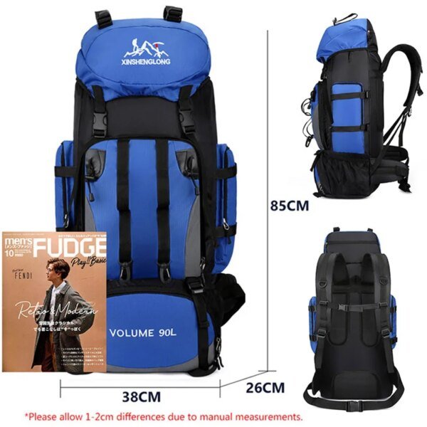 Men 90L Waterproof Hiking Large Capacity Trekking Camping Rucksack - Image 6