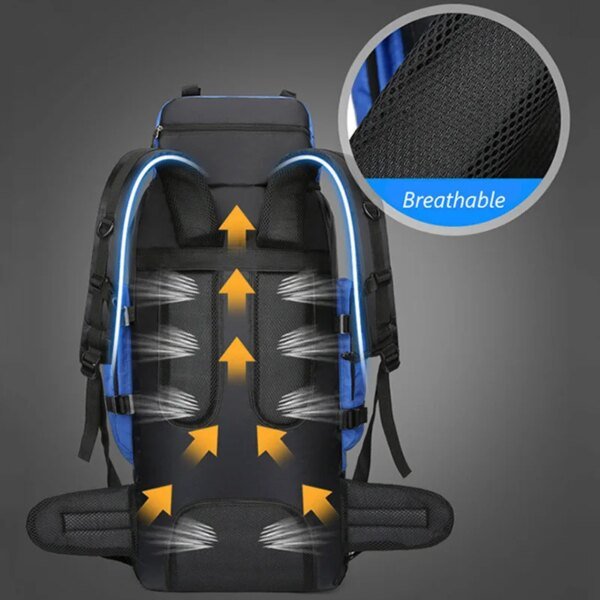 Men 90L Waterproof Hiking Large Capacity Trekking Camping Rucksack - Image 4