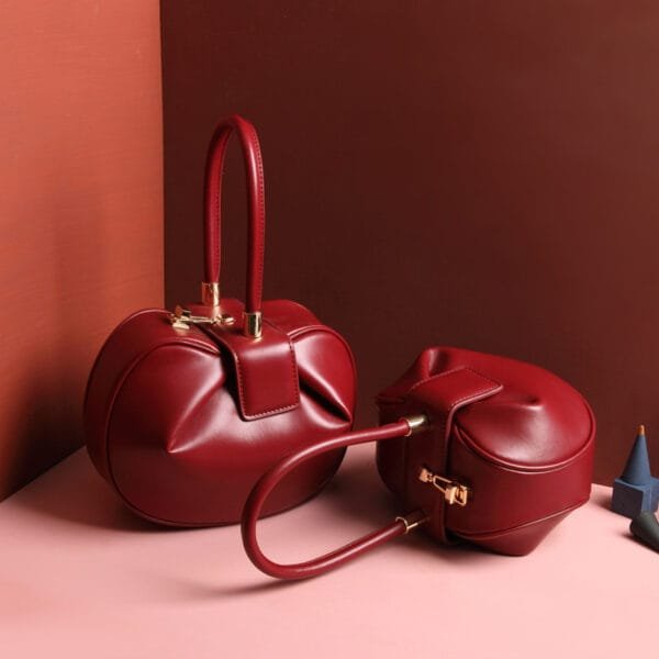 Leather handbags fashion dumplings handbag - Image 4