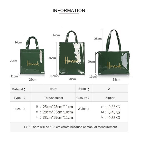 Eco-Friendly Jelly Handbag for Women Reusable PVC Flower Tote Shopper - Image 3