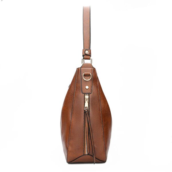 Women's PU Leather Handbag Fashionable Vintage Shoulder Bag - Image 4