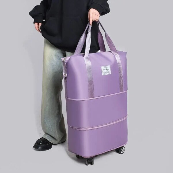 Oxford Cloth Large Capacity Travel Bag  Dry/Wet Separation Detachable Wheels - Image 6