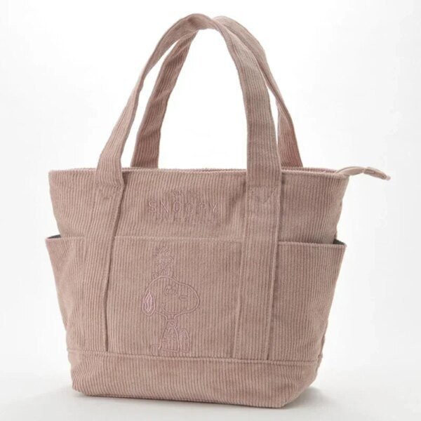 Corduroy Tote Bag Cute Large Capacity Zipper Shoulder Handbag - Image 2