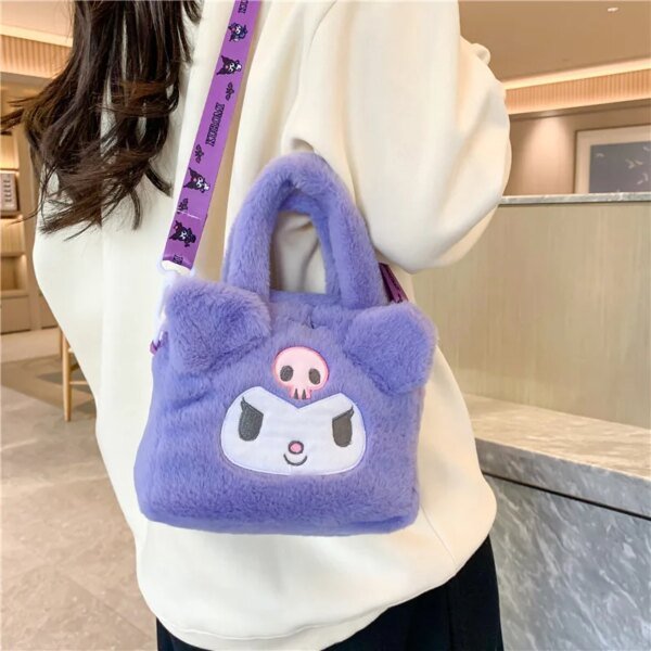 Kawaii Kuromi Cinnamoroll My Melody Plush Handbag Cosmetic Amp Travel Bag - Image 5