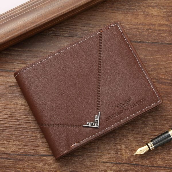 Men's Simplicity Multi-card-slot Lychee Pattern Short Wallet - Image 3