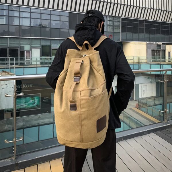 Men's Large Canvas Travel Backpack Sports Hiking Duffle Rucksack - Image 4