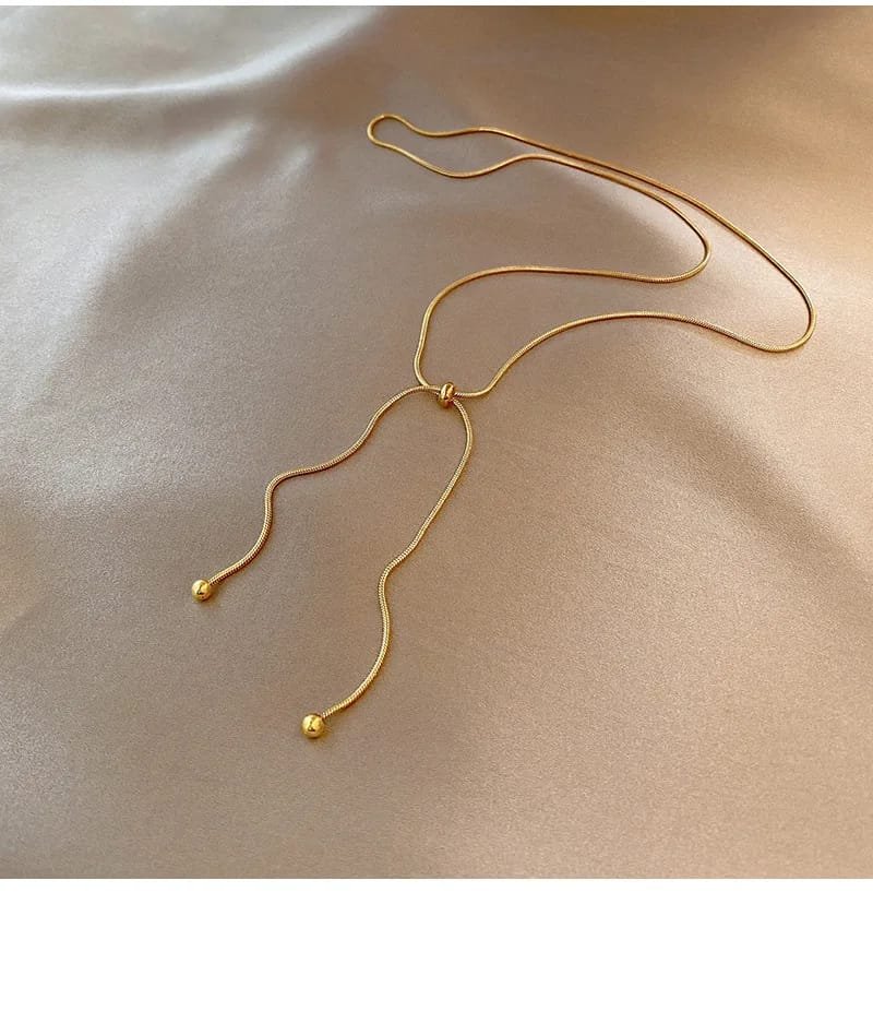 DIEYURO Stainless Steel Retro Creative Unique Design Adjustable Necklace Female Fashion Simple All-match Gold Clavicle Chain