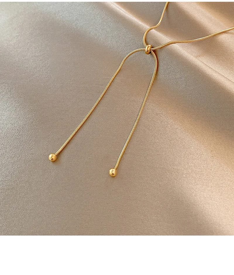 DIEYURO Stainless Steel Retro Creative Unique Design Adjustable Necklace Female Fashion Simple All-match Gold Clavicle Chain