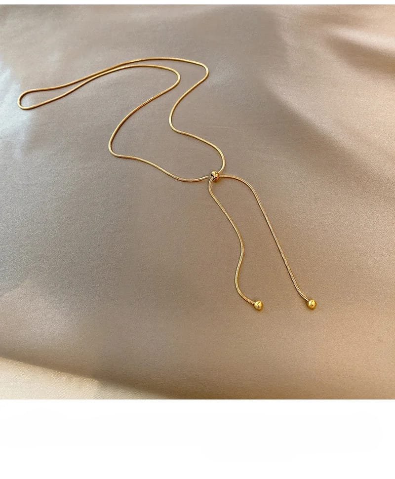 DIEYURO Stainless Steel Retro Creative Unique Design Adjustable Necklace Female Fashion Simple All-match Gold Clavicle Chain