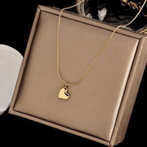 Love Heart Pendant Necklace Stainless Steel Simple Choker For Women