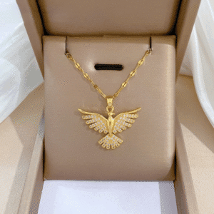 Phoenix Eagle Pendant Necklace – 316L Stainless Steel Choker For Women Girls