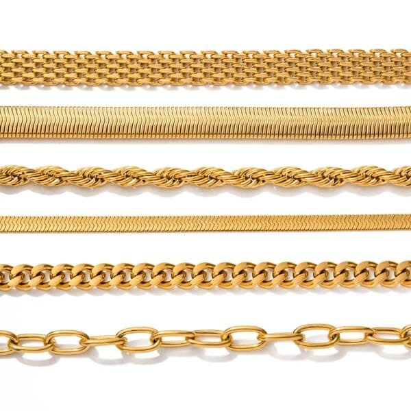 Uworld Fashion Link Chain Bangle – Stainless Steel Gold Bracelet for Women - Image 6