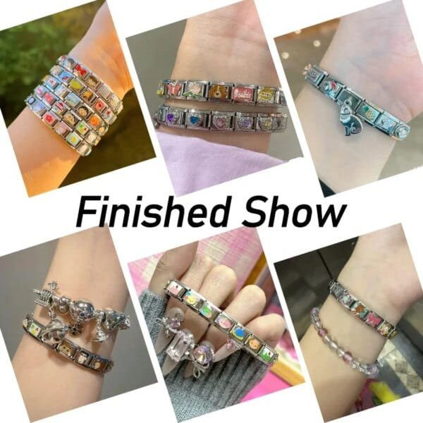 Stainless Steel Italian Charm Bracelet – Elastic Link Bangle for DIY Customization - Image 6