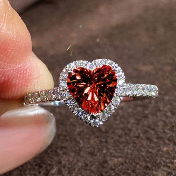 Brilliant Heart Design Ring – Shiny CZ Engagement Jewelry - Image 2