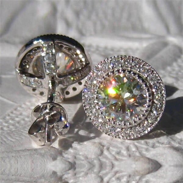 Delicate Small Round Stud Earrings – Shiny Cubic Zirconia Simple Versatile Jewelry - Image 3