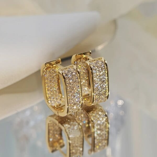 Bling CZ Hoop Earrings for Women – Luxury Gold/Silver Fashion Jewelry - Image 2