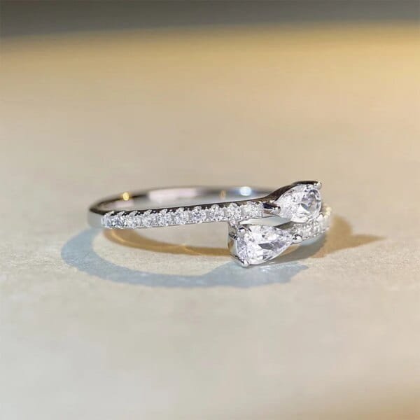 Bright Zirconia Ring for Women Dainty Chic Engagement Wedding Fashion Jewelry - Image 3