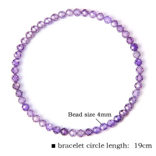 Bracelet Faceted Crystal Beads Handmade Tourmaline Stone Healing Jewelry For Women & Men 4mm - Image 5