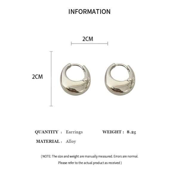Punk Oval Hoop Earrings – Minimalist U-Shaped Geometric Ear Buckle for Daily Fashion Accessories - Image 6