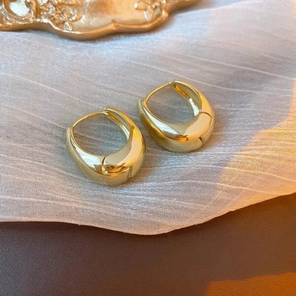 Punk Oval Hoop Earrings – Minimalist U-Shaped Geometric Ear Buckle for Daily Fashion Accessories - Image 3