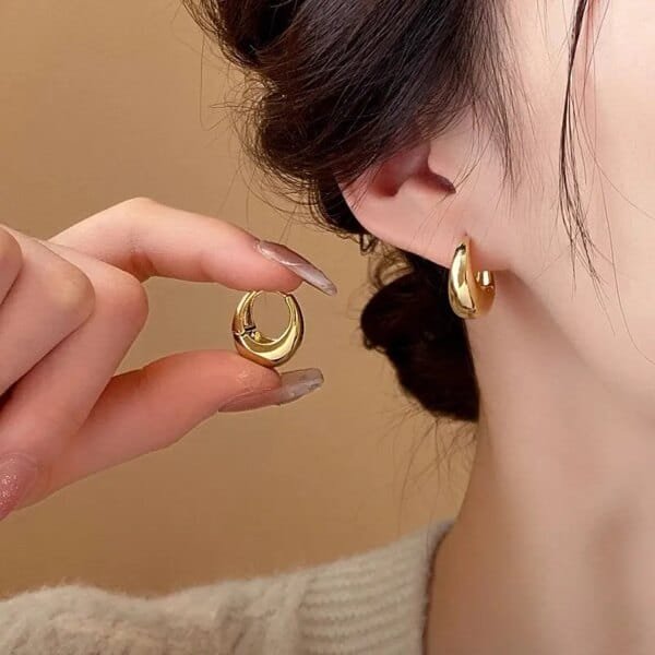 Punk Oval Hoop Earrings – Minimalist U-Shaped Geometric Ear Buckle for Daily Fashion Accessories - Image 2