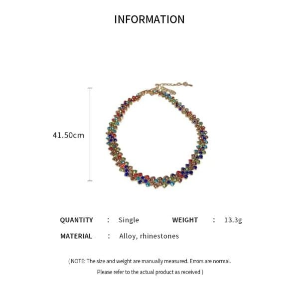 Lovely Women Full Rhinestone Choker Necklace Geometric Crystal Wedding Party Jewelry Gift - Image 6