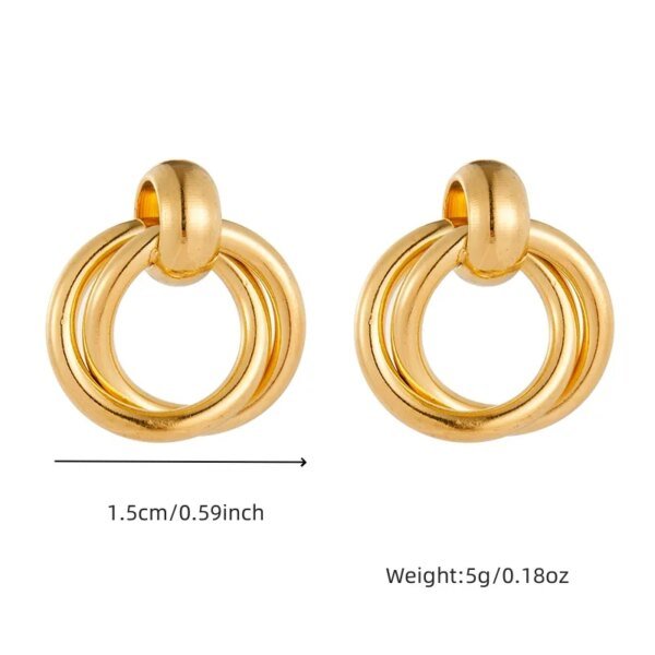 316L Stainless Steel Irregular Pearl Earrings Round Square Fan Shapes Trendy Women's Statement Ear Jewelry Gift - Image 3