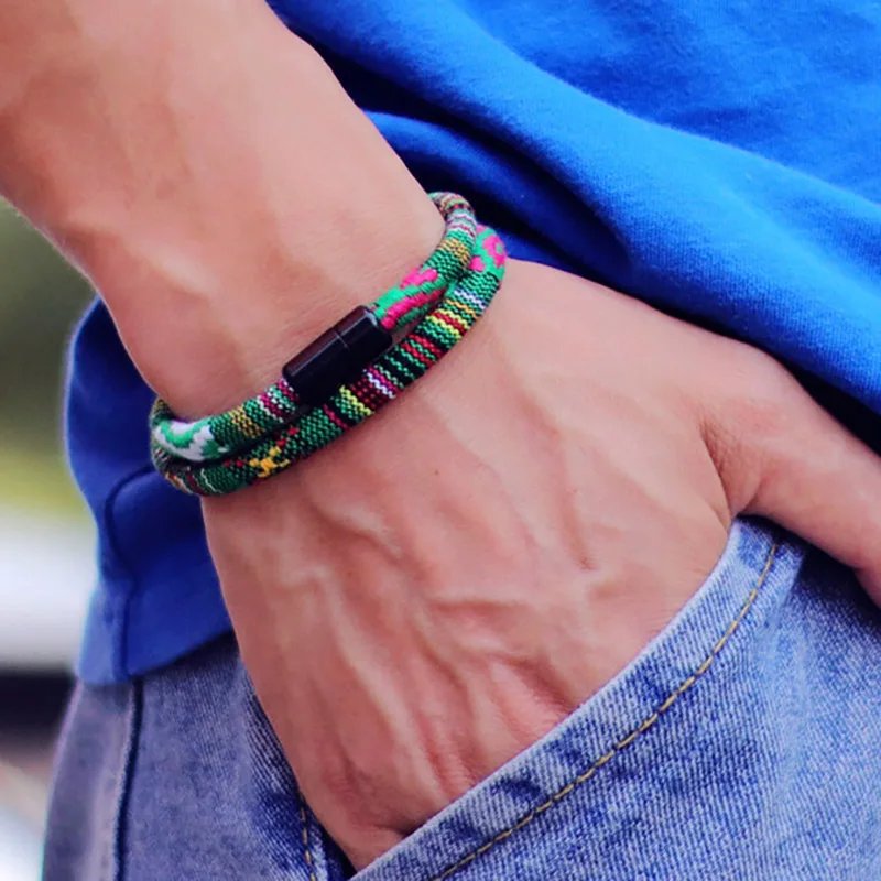 Men's Bohemia Magnetic Rope Beach Surf Bracelet - Image 5