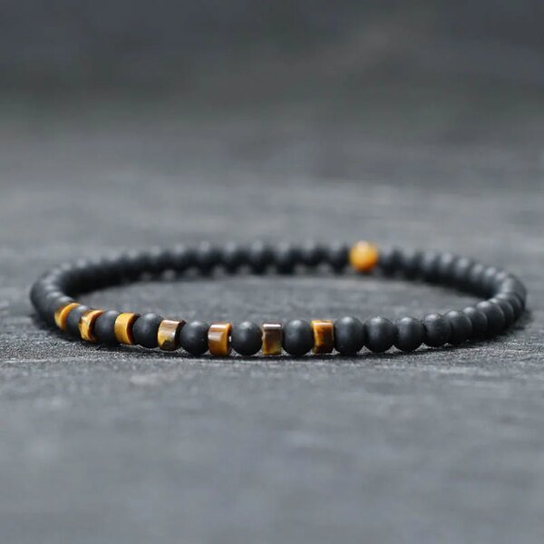 4mm Emperor Stone Beads Men's Bohemian Natural Tiger Eye Bracelet Beach Jewelry - Image 5