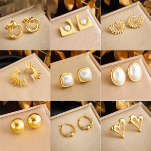 Women's Statement Ear Jewelry 316L Stainless Steel Irregular Pearl Earrings